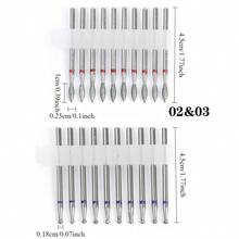 金刚石美甲钻头套装，适用于美甲钻、电动锉刀、专业硬质合金钻头套装，适用于亚克力凝胶美甲，家庭美甲沙龙适用