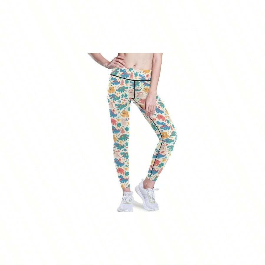 - Leggings de compresin para mujer, diseo de cocodrilo, diseo de cocodrilo, con control de abdomen, suaves - G - Ver 1