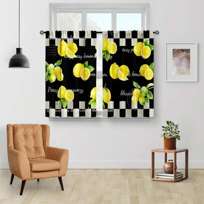 2Pcs Fruit Kitchen Curtains Bath Curtains Romantic Small Short Cafe Farmhouse Valentine Country Curtains Gift For Mom Grandmom 28x40in