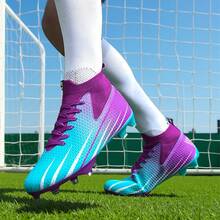 1 Pair Football/Soccer Shoes For Match & Training, Low-Top, Soft For Outdoor Grass Field, Lace-Up, Anti-Slip, , Olive Spikes, AG/FG Cleats, Lightweight High-Performance Anti-Slip Design, Professional Soccer Boots, Multiple Colors Available - Purple Moon - View 4