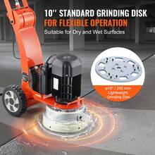 Electric Concrete Floor Grinder 10" Walk-Behind Grinder 1.7HP Concrete Floor Polisher, 1300W Grinding Machine, 1720RPM Upgrade Brushless Motor Surfacing Grinder For Granite/Marble/Stones - 10" - View 5