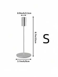 Bộ 3/6 chân nến kim loại thanh lịch - Chân nến tối giản màu vàng và đen, thích hợp cho đám cưới, tiệc tùng, trang trí nhà cửa và các lễ hội, trang trí trung tâm bàn tiệc | Đồ dùng bàn ăn tinh tế | Chất liệu kim loại, trang trí chân nến - Bạc - Xem 10
