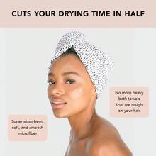 Microfiber Hair Towel Wrap - Quick Dry Curly Hair Wraps Women Wet Hair Microfiber Towel Hair Hair Drying Towel Wrap Hair Towels Women Hair Turban Wet Hair Micro - Puntos - Ver 7