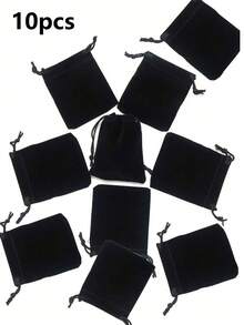 10/50pcs 7*9 Drawstring Bags, Jewelry Pouches, Gift Bags, Velvet Bags, Velvet Drawstring Bags, Jewelry Storage Bags - Multicolor - View 12