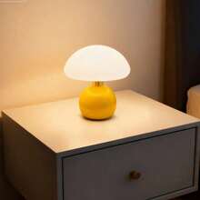1PC Desk Lamp, Creamy Mushroom Light, Cute Mini Bedside Lamp, Used For Aesthetic Room Decoration, Dimmable Night Light, Bedroom Living Room, Bedside Table Lamp, LED Light For Eye Protection, Simple Retro Unique Bedside Table Lamp, Household Kitchen S - 2857 - View 11