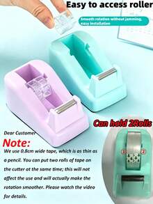 Fashionable Creative Desktop Tape Dispenser - Cute & Stylish Office Tape Cutter With Non-Slip Base - Ideal For Office Or Home Use, Available In Multiple Colors, Perfect For Back To School Season - Multicolor - View 3