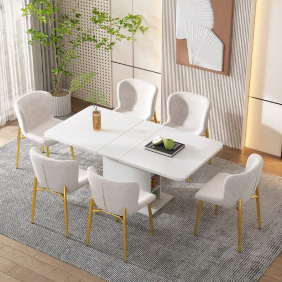 Chaises de salle à manger - Beige 6 - Voir 1