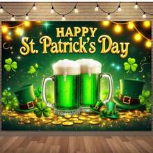 2D Flat One, St. Patrick's Day, 2D Printed Party Banner, No Electricity Required, Holiday Party Decorations, Home Decor Items, Family, Living Room, Bedroom, Garage, Graduation Celebration Decorations - 1PCS - View 2