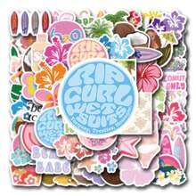 60 张椰子女孩美学贴纸，夏季海滩贴纸，适用于日记、笔记本电脑、行李箱、保险杠、手机、剪贴簿、滑板车、头盔、汽车卡通贴纸和贴花，（椰子女孩）