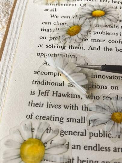 50pcs/Pack Cute Watercolor Daisy Flower Stickers, DIY Scrapbooking, Planner, Journal Decoration