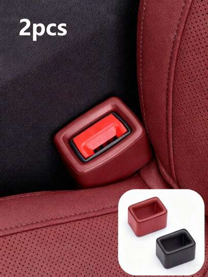 1/2 Packs Of Premium Soft Silicone Car Seat Belt Buckle Protectors, Designed For Women, Universal Rear Seat Belt Socket Base Protector, Scratch-Proof, Collision-Proof, Dustproof, Shock-Absorbing Car Interior Protective Cap, Easy To Install