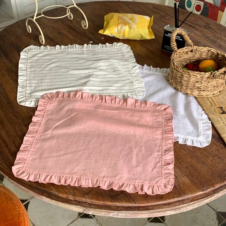 1pc/2pcs/6pcs Korean Style Solid Color Ruffled Napkins, Versatile Photo Backdrop, Dust Cover - Multicolor - View 4