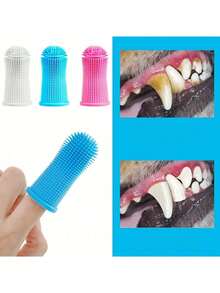 Pet Finger Toothbrush Pet Toothbrush Silicone Toothbrush Puppy Cat Finger Set Brush Finger Pet Toothbrush Small Size Suitable For Dogs And Cats