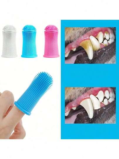 Pet Finger Toothbrush Pet Toothbrush Silicone Toothbrush Puppy Cat Finger Set Brush Finger Pet Toothbrush Small Size Suitable For Dogs And Cats