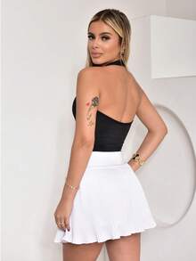 Blusa Frente Única Busto Forrado Top Costa Nua Suplex Cropped Feminino