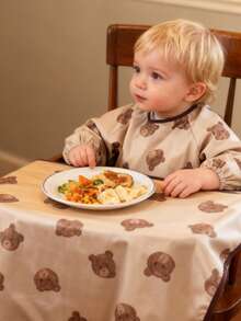 1PC Baby Weaning Bib Coverall,Attaches To High Chair,Long Sleeve Feeding Smock Apron,Easy To Clean For Eating - Multicolor - View 5