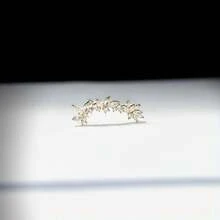 1pc Asymmetrical Rhinestone Flower French Style Earrings, Unique Design, Suitable For Autumn/Winter