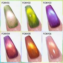 Ftmy 2025 Newest Fashion Casual Gel Nail Polish 1PCS 7ml Fruit Cat Eye Gel 14 Colors Optional Suitable For LED Lamp Curing  Sun Protection Dust Proof Shiny Transparent Dazzling  Must Have For Home Gatherings Parties Make You More Eye Catching - 01 - Xem 7