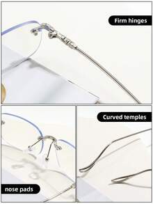 一副轻便无框时尚眼镜，金属框和PC框可选，适合日常通勤。适合长时间使用电脑、手机、屏幕，也可作为配饰佩戴。 - 透明片 - 查看 5