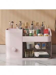 Makeup Organizer Box, Desk Dust-Proof Skincare Products Large Capacity Vanity Drawer Style Lipstick Transparent Storage Rack Back To School - Multicolor - View 4