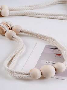 2 Packs Magnetic Curtain Tiebacks Tieback Holdback Home Decorative Tie Backs With Wooden Buckle For Home Office Decor - Apricot - View 3