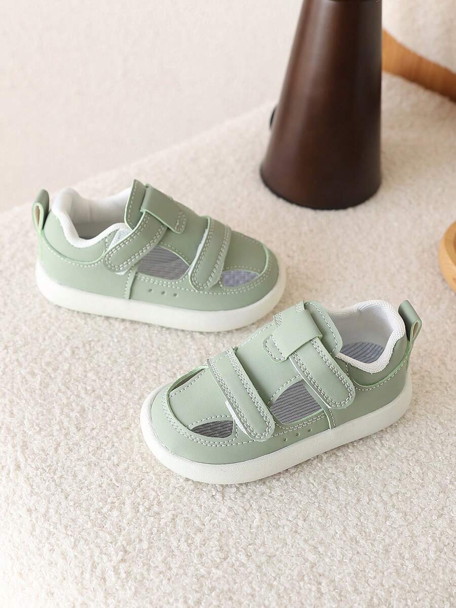 1双儿童休闲闭趾凉鞋，防滑魔术贴搭扣幼儿凉鞋 - 綠色 - 查看 1