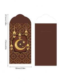 6Pcs Ramadan Festival Flat Mouth Paper Bags, Ramadan-Themed Envelopes, Festival Gift Bags, Paper Wallets, Ramadan Blessing Envelopes, Suitable For Giving As Gifts During Ramadan And Eid Al-Fitr, Ramadan Envelopes, Gift Bags - Multicolor - View 4