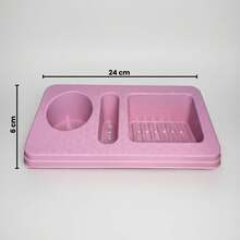 7.5 Liter Cleaning Bucket Set + Dish Soap Dispenser Sink Organizer For Home Use - 3 Buckets + 1 Pink Detergent Dispenser BB - View 4