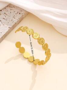 سوار فاخر من الفولاذ التيتاني غير باهت بتصميم هندسي عتيق، سوار معصم من الفولاذ المقاوم للصدأ باللون الذهبي/الفضي، مناسب كهدية لعيد الميلاد، الصداقة، عيد الميلاد، ، عيد الفصح، عيد الميلاد المجيد، عيد الهالوين، عيد الحب، عيد الفطر، عيد الأضحى - الذهبي - مشاهدة 6