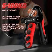 Grip Strength Trainer, Adjustable Resistance Forearm Strengthener, Five Fingers Hand Grips Strengthener With Digital Counter, Handgrip Strength Trainer, Hand Workout Grip - 紅色 - 查看 4