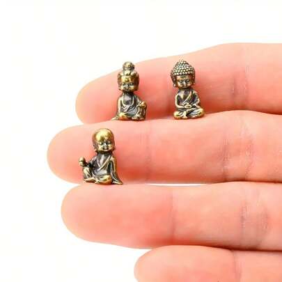 高品质迷你锌合金传统小佛像/菩萨像，微型景观摆件，宁静祥和的装饰品，玻璃容器和盆景配件，小型花园装饰品，冥想沙盘用品，祈祷室用品