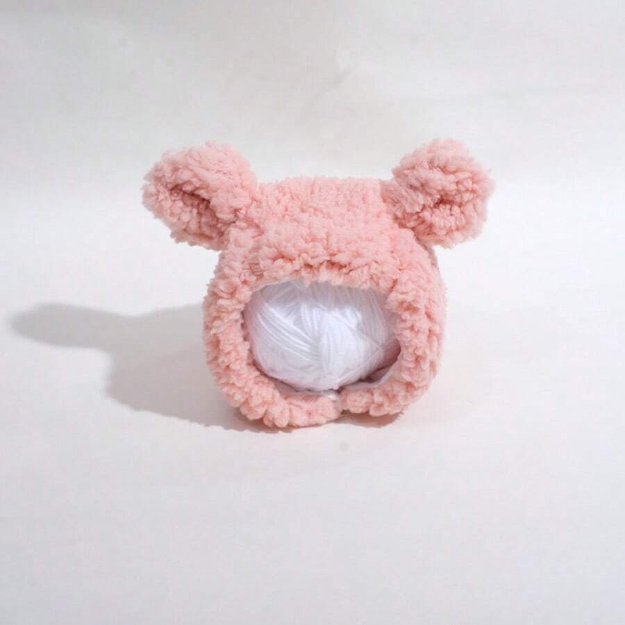 1pc Cute Bear Ear Pet Winter Warm Hat, Suitable For 4-12 Lbs Small Pets