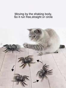 1个趣味自动震动蜘蛛互动猫玩具