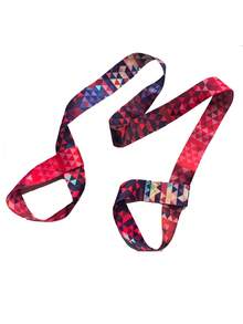 1 pieza Correa para esterilla de yoga con estampado digital, correa de sujeción colorida de nailon, correa de almacenamiento, banda de estiramiento de yoga - Rojo - Ver 10