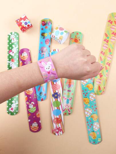 10pcs Easter Bunny Clapper Bracelets, Easter Egg Clapper Bracelets, Easter Fun Bracelets, Easter Colorful Fun Bracelets, Easter Party Favors, Easter Decorations, Easter Celebration Decor, Outdoor Party Decorations, Easter Photography Props, Easter Gift Bag Fillers, Easter Party Supplies, Birthday Decorations, Birthday Gifts, Party Favors