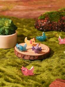 10/30个随机颜色迷你墨西哥钝口螈彩色树脂摆件，可爱微型动物模型装饰，蛋糕装饰DIY工艺品，花园装饰