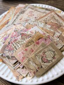 1 Pack 100sheets Vintage Old Newspaper English Letter Background Decorative Paper