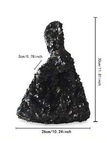 Fashionable Bling Sequin Wristlet Bag, Versatile Retro Style Handbag - Black - View 4