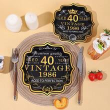 10pcs/20pcs/30pcs/60pcs,1986 Vintage 40th Birthday Party Supplies Set - Black & Gold "Aged 40 Years" Disposable 7inch And 9inch Scalloped Paper Plates With Gold Edge & 9oz Cups For Men And Women Anniversary Single Birthday Party Supplies | 40th Anniversary Limited Edition Celebration Tableware - 多色/40歲 - 查看 10