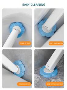 6-42 Pieces Of Disposable Toilet Brush Wall-Mounted Home Toilet Bathroom Cleaning Replacement Head Magic Device - Purple Lavender Replacement Brush Head (handle base not included) - View 8