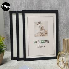 3Pcs Wooden Photo Frames For Picture Wall 10X15 15X20 20X25 A4 Black Pictures Frame Stand For Pictures Photo Decor Commemorative Gift Gifts Birthday Graduation - Black - View 13