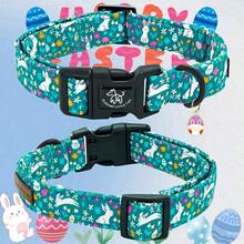 Cute Rabbit Pattern Holiday Girl Boy Pet Dog Collar, Elegant Small Tail Easter Pet Collar With Quick Release Buckle Adjustable Comfortable - Navy Blue - View 7