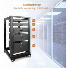 2RU Rack Drawer Sliding And Lockable Rack Mount Drawer For 19 Inches Network Equipment/Server/AV Rack Or Cabinets Enclosure Load-Bearing 10kg With Cable Management Holes Black - Black - View 6