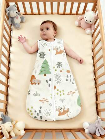 1pc Infant Sleeveless Sleeping Bag, Suitable For 0-12 Months, Baby Anti-Kick Quilt, Super Soft And Comfortable, Perfect Gift For Baby On Christmas, Halloween, Thanksgiving