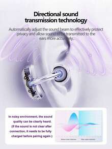 Lenovo EA410 True Wireless Bluetooth Headset Air Bone Conduction Non-In-Ear Open Ear Clip Sports Running Ear Hook Chinese Packaging - Purple - View 6