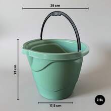7.5 Liter Cleaning Bucket Set + Dish Soap Dispenser Sink Organizer For Home Use - 2 Buckets + 1 Mint Green Detergent Holder - View 3