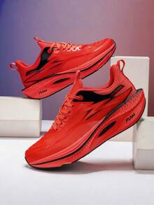 Men's Lightweight Breathable Cross-Training Sneakers - Low-Top Athletic Shoes With Shock Absorption, Arch Support, And Non-Slip Sole Design, Suitable For Gym, Running, Hiking, Casual And Outdoor Activities - Orange - View 3