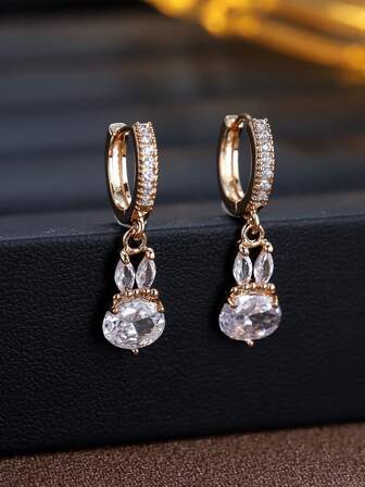 1 par de pendientes de gota de moda, diseño delicado y de nicho con una estética elevada