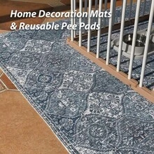 1pc Reusable Pet Pee Pad, Cat & Dog Urine Training Mat - Multicolor - View 8