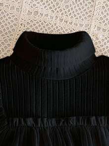 2件套女童休闲长袖上衣+串珠牛仔短裙